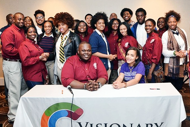 Alumni Giving: Claflin University alumni take a group photo at the 40th annual CUIAA Alumni Convention in Silver Spring, Maryland.