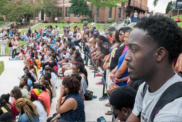 The Class of 2017 has packed the Library Bowl amphitheater on the campus of North Carolina Central University (7th Largest HBCU).