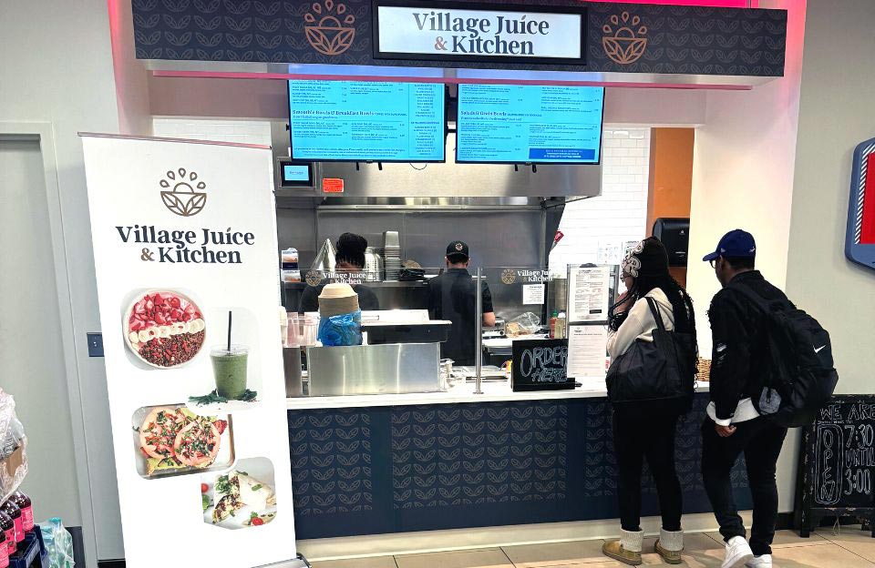 Students ordering at Village Juice & Kitchen, part of The ELETE Experience at Winston-Salem State University.