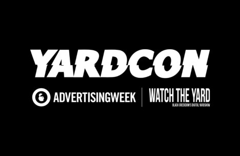 a black and white image of the YARDCON event logo.